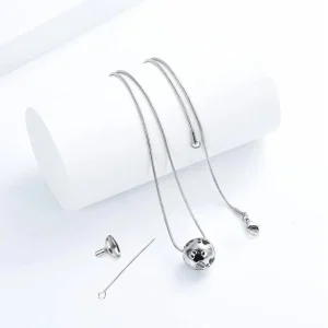 collier urne charm animaux argent