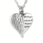 collier urne coeur argent