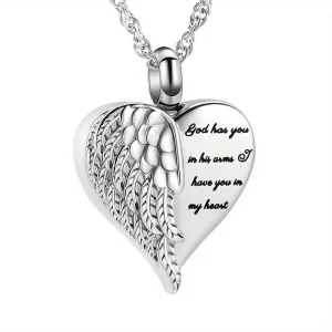 collier urne coeur argent
