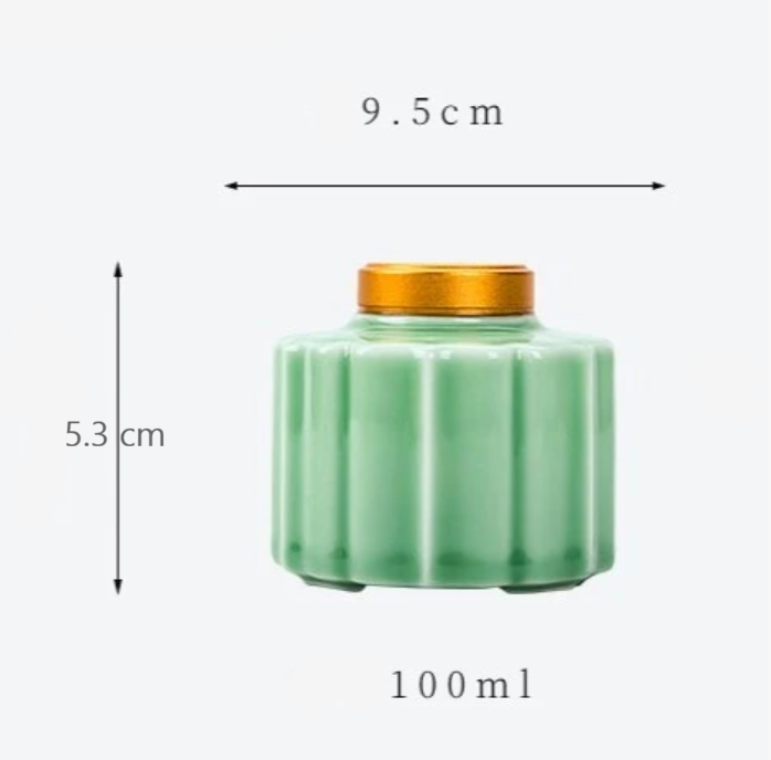 Urne céramique petits animaux vert-or design – Image 7