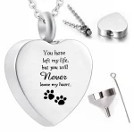 collier urne coeur animaux