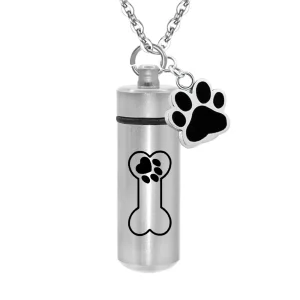 collier urne cylindre en acier