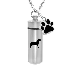 collier urne cylindre bijou chien