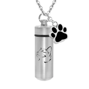 collier urne animaux argent
