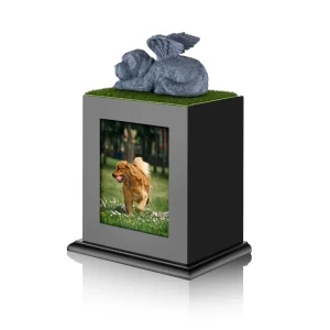 urne bois chiens grise