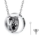 collier coeur urne double anneau patte