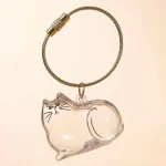 urne porte-clé poche poil chat