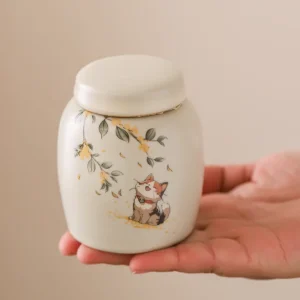petite urne mignonne chat fleurs