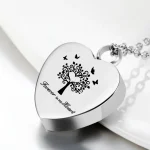 collier urne coeur argent