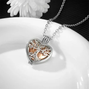 collier urne coeur arbre de vie