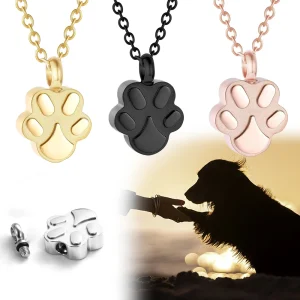 collier urne patte givré brillant animaux