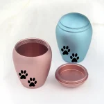 mini urne crémation animaux rose bleue patte