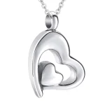 collier urne double cœur