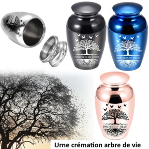 Urne crématoire arbre de vie métal