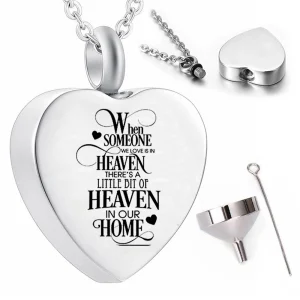 collier urne cœur argent