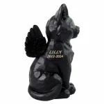 urne chat ange sur coeur noire
