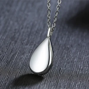 collier urne goutte acier inoxydable