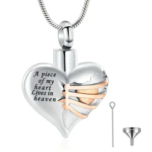 collier coeur argent rose