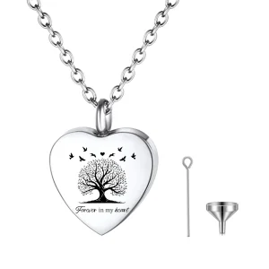 collier urne funéraire coeur