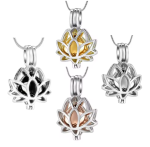 collier crémation fleur or