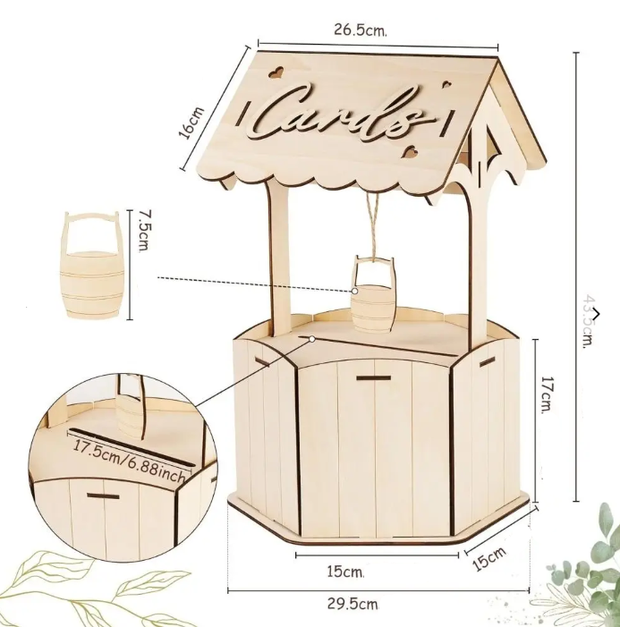 Créative urne mariage puit en bois – Image 7