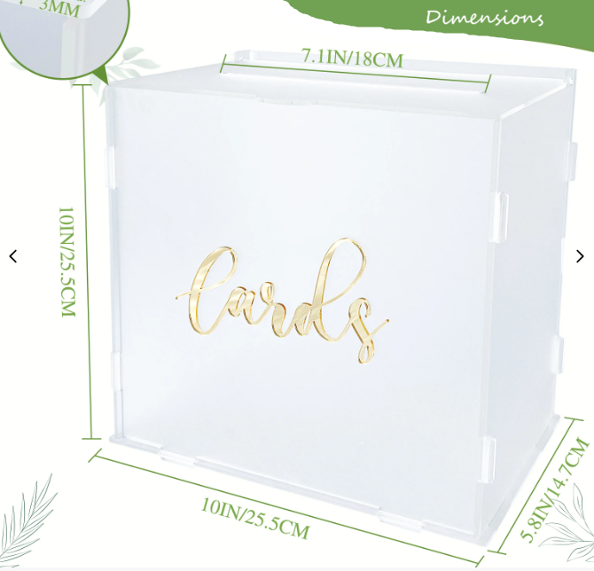 Urne mariage boite acrylique givrée avec Led – Image 6