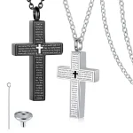 collier urne croix noire