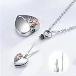 collier coeur rose ange