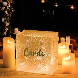 éclairage led urne mariage transparente