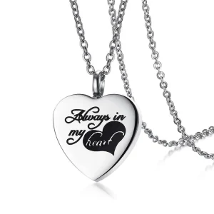 collier acier inoxydable coeur