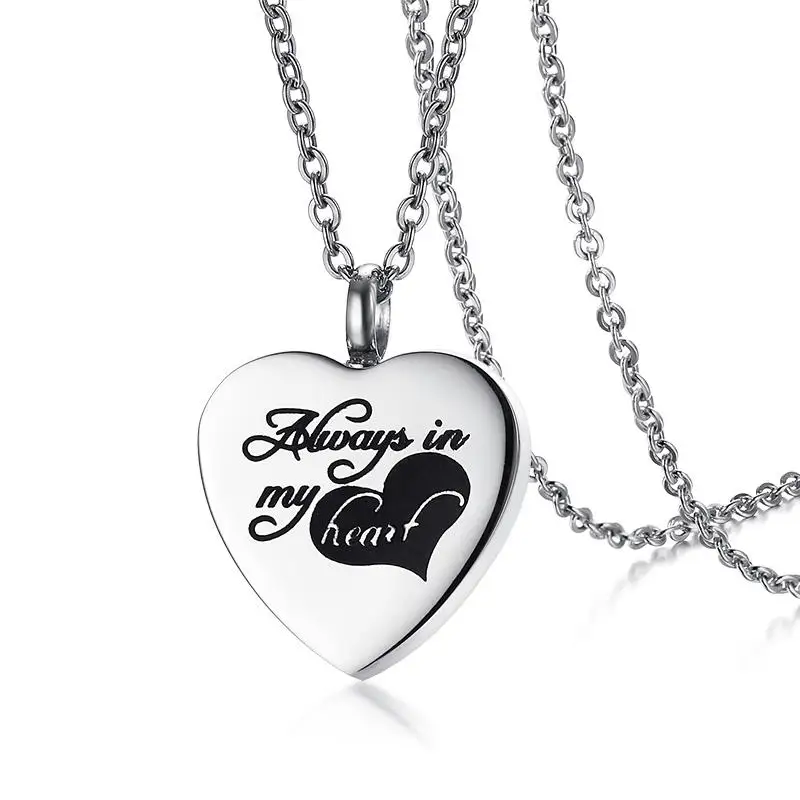 collier acier inoxydable coeur