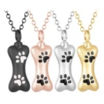 collier urne pendentif os