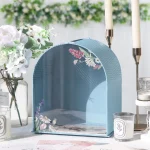 urne mariage champêtre bleue