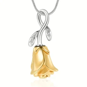 collier crémation rose or