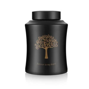 urne arbre de vie noire et bronze