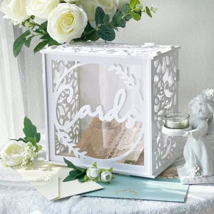 urne mariage bois blanche