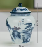 Urne céramique chien paysage japonais bonzaï
