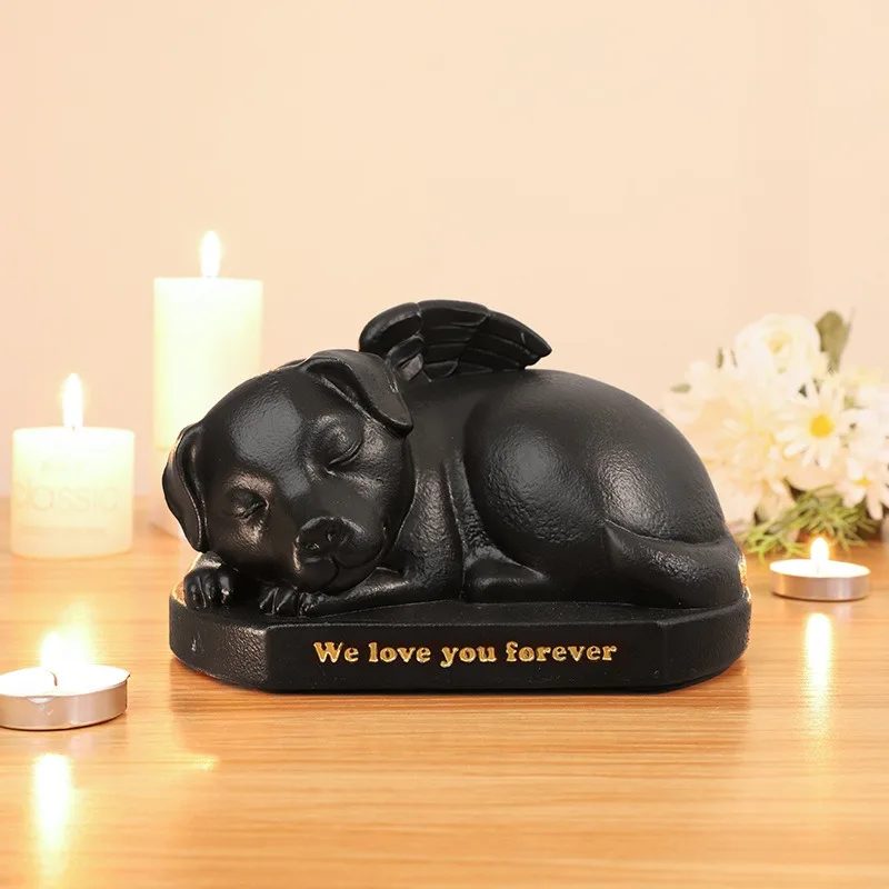 Urne petit chat chien couché noir We love you forever – Image 2