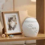 Urne animaux chat et chiens imprimé pattes et coeur 3D