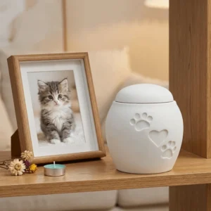 Urne animaux chat et chiens imprimé pattes et coeur 3D