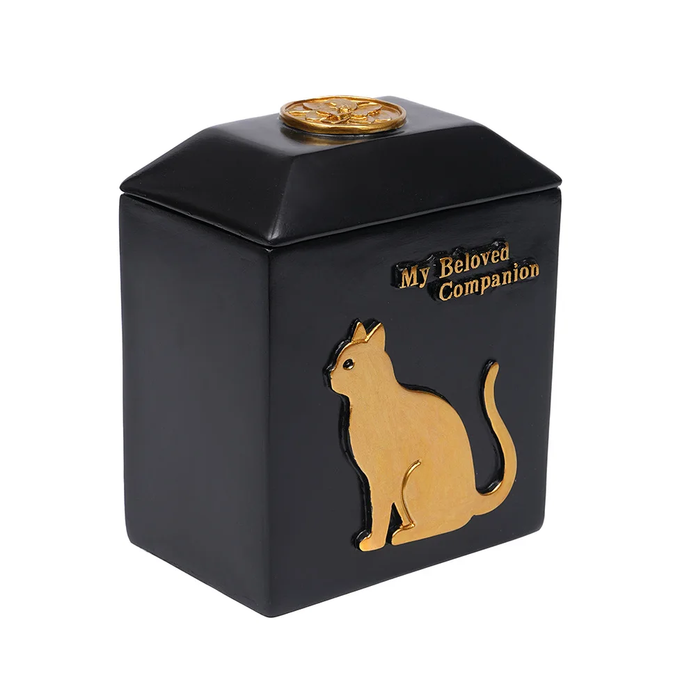 Urne funéraire pour chat noir et or My Beloved Companion – Image 2