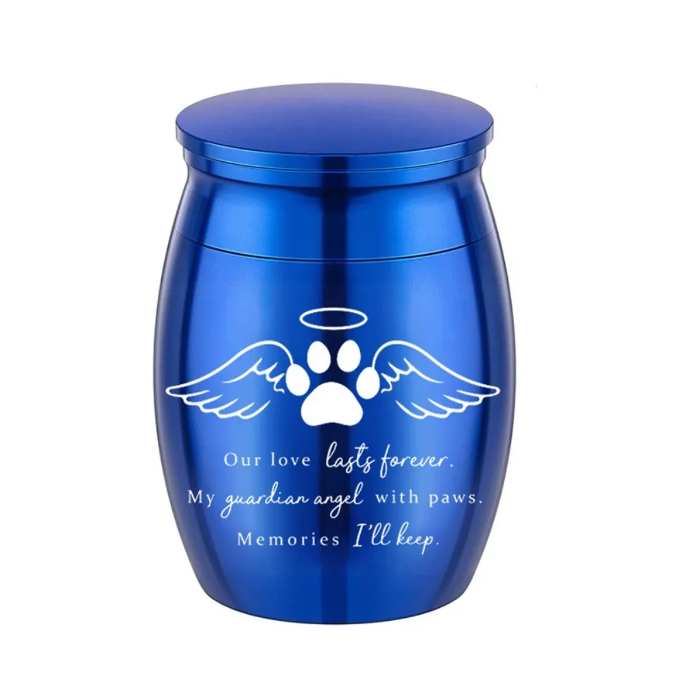 Mini urne commémorative animaux chien chat ailes d'anges et pattes métal – Image 7