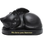 Urne petit chat chien couché noir We love you forever