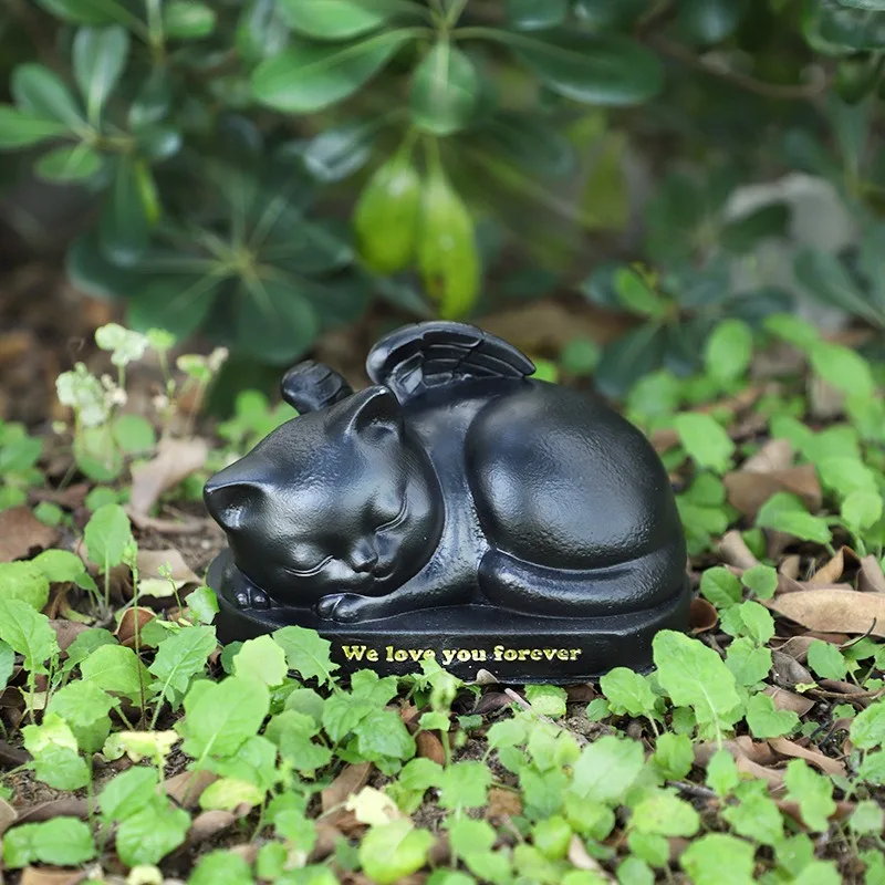 Urne petit chat chien couché noir We love you forever – Image 4
