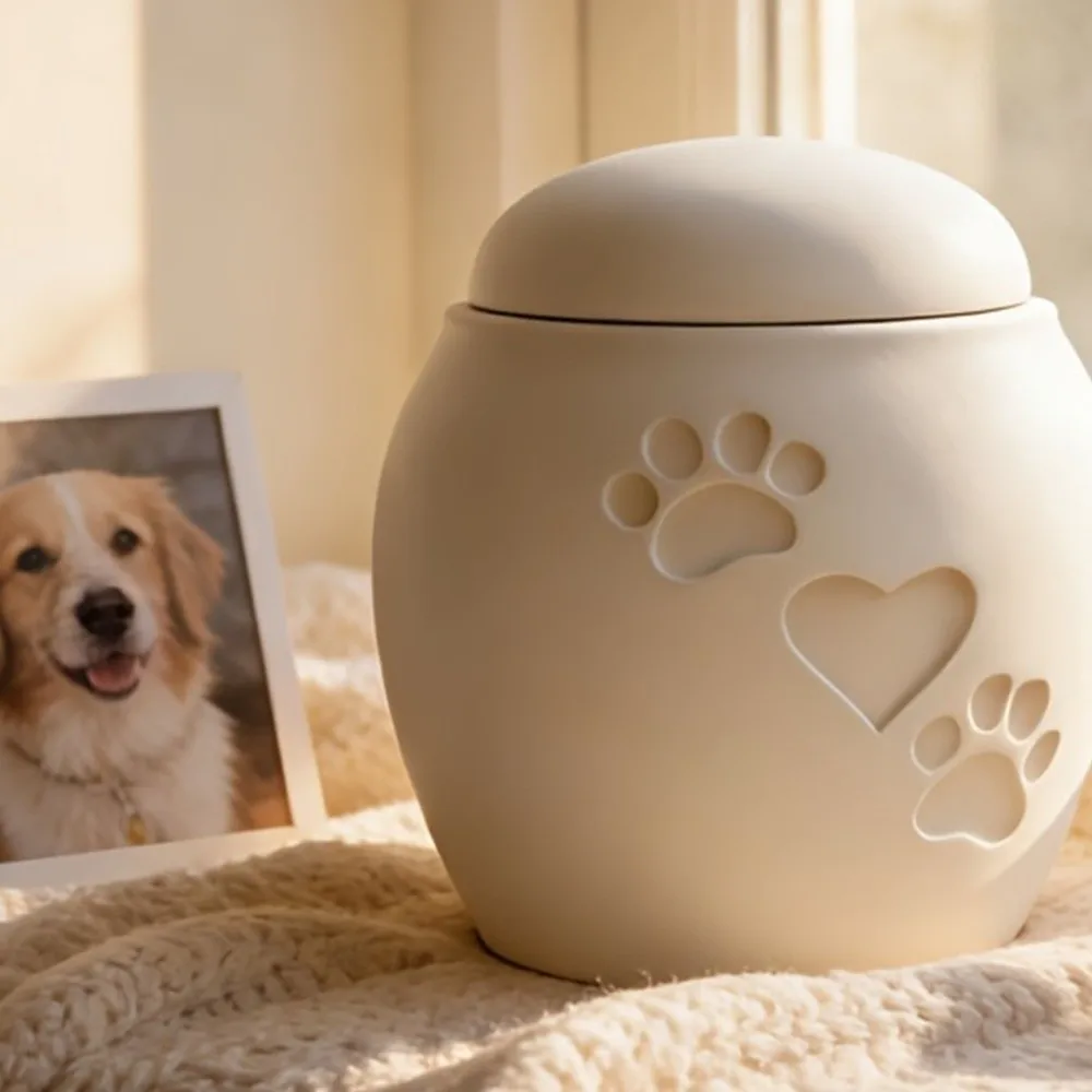 Urne animaux chat et chiens imprimé pattes et coeur 3D – Image 11
