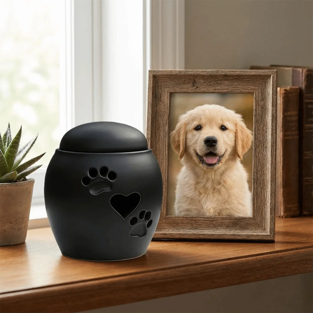 Urne animaux chat et chiens imprimé pattes et coeur 3D – Image 3