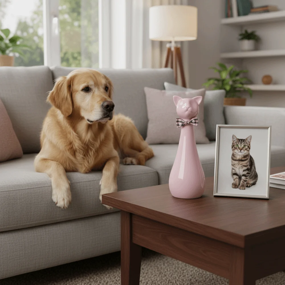 Urne chat design allongé distingué – Image 15