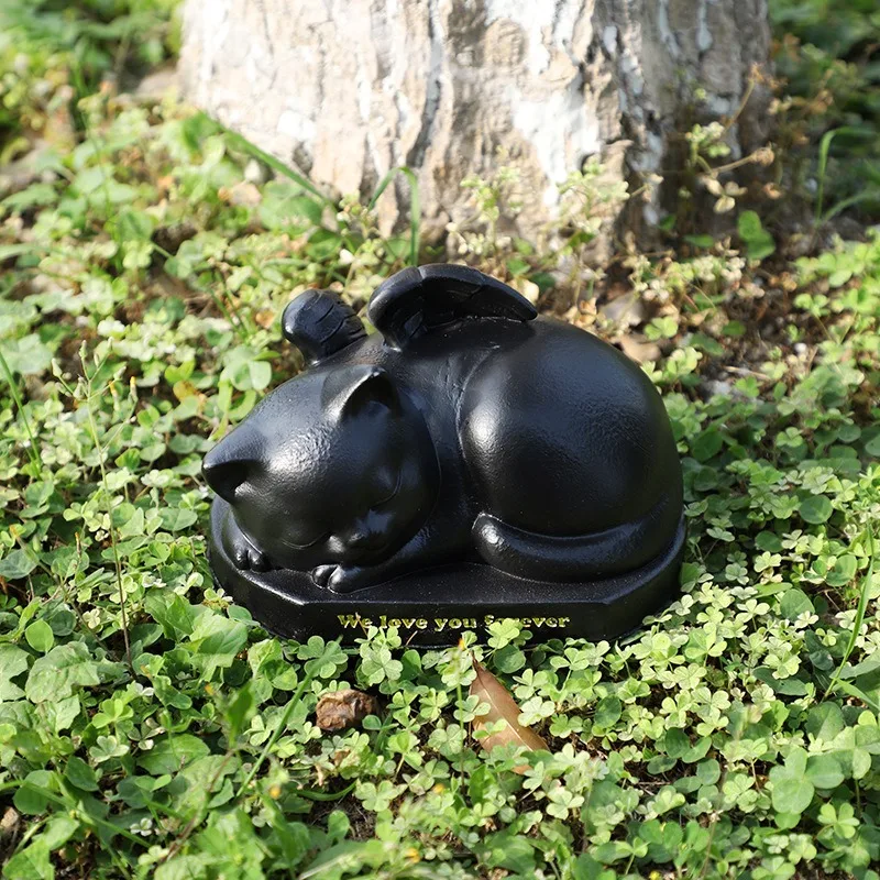 Urne petit chat chien couché noir We love you forever – Image 5