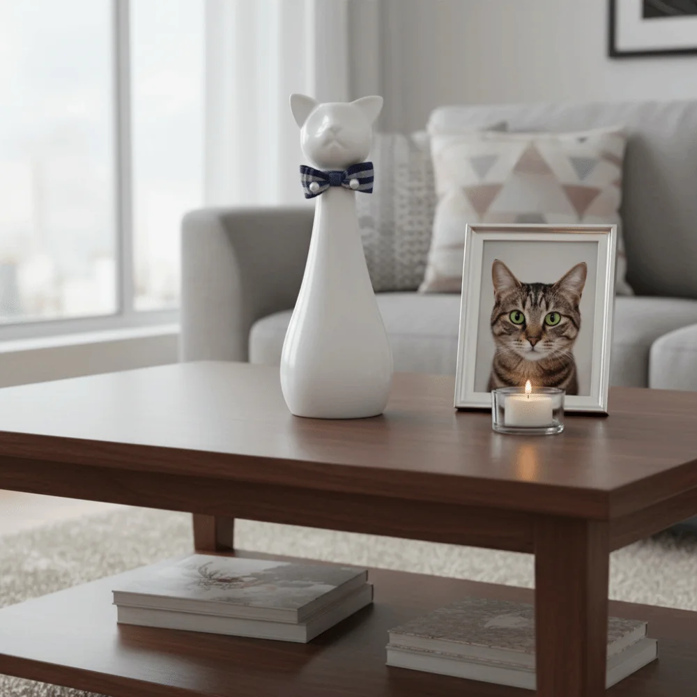 Urne chat design allongé distingué – Image 2