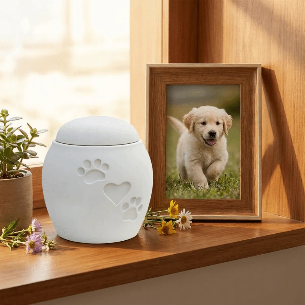 Urne animaux chat et chiens imprimé pattes et coeur 3D – Image 2